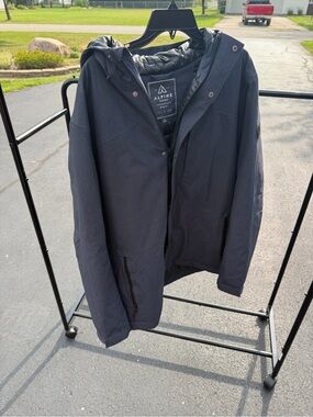 Alpine Design Men's Hooded Winter Coat - Dark Navy/Gray
